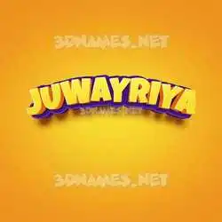 juwayriya in Orange Toon style - 3D name wallpaper