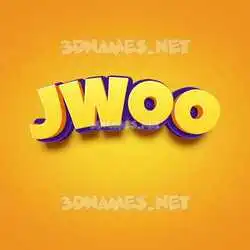 jwoo in Orange Toon style - 3D name wallpaper