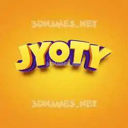 jyoty in Orange Toon style - 3D name wallpaper