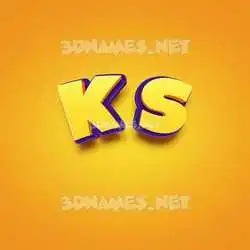 k s in Orange Toon style - 3D name wallpaper