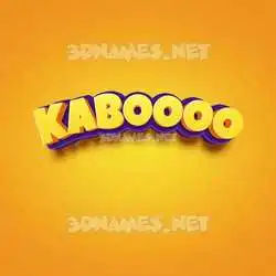 kaboooo in Orange Toon style - 3D name wallpaper