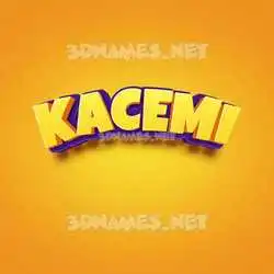 kacemi in Orange Toon style - 3D name wallpaper