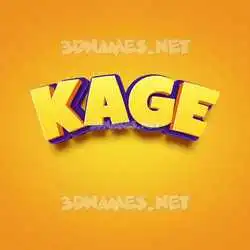 kage in Orange Toon style - 3D name wallpaper