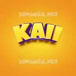 kaii in Orange Toon style - 3D name wallpaper