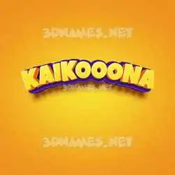 kaikooona in Orange Toon style - 3D name wallpaper