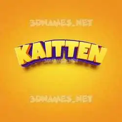 kaitten in Orange Toon style - 3D name wallpaper