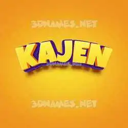 kajen in Orange Toon style - 3D name wallpaper