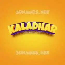 kaladhar in Orange Toon style - 3D name wallpaper