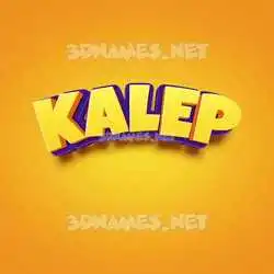 kalep in Orange Toon style - 3D name wallpaper
