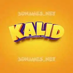 kalid in Orange Toon style - 3D name wallpaper
