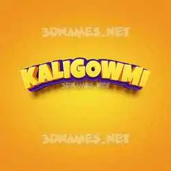 kaligowmi in Orange Toon style - 3D name wallpaper