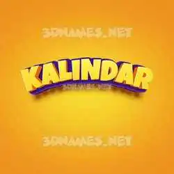 kalindar in Orange Toon style - 3D name wallpaper
