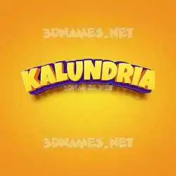 kalundria in Orange Toon style - 3D name wallpaper