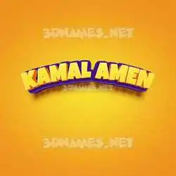 kamal amen in Orange Toon style - 3D name wallpaper