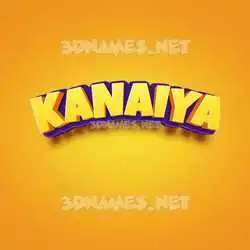 kanaiya in Orange Toon style - 3D name wallpaper