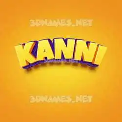kanni in Orange Toon style - 3D name wallpaper