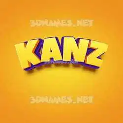 kanz in Orange Toon style - 3D name wallpaper