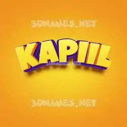 kapiil in Orange Toon style - 3D name wallpaper