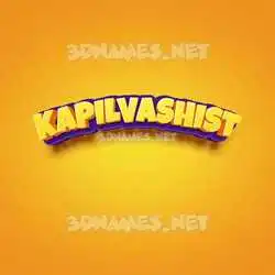 kapilvashist in Orange Toon style - 3D name wallpaper