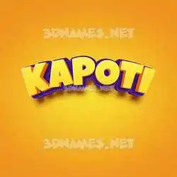 kapoti in Orange Toon style - 3D name wallpaper