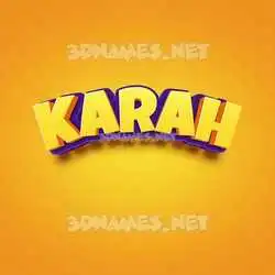 karah in Orange Toon style - 3D name wallpaper