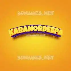 karanordeepa in Orange Toon style - 3D name wallpaper