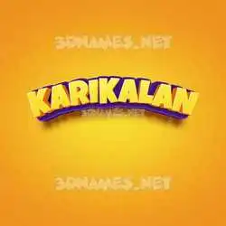 karikalan in Orange Toon style - 3D name wallpaper