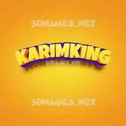 karimking in Orange Toon style - 3D name wallpaper