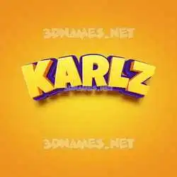 karlz in Orange Toon style - 3D name wallpaper
