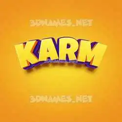karm in Orange Toon style - 3D name wallpaper