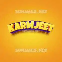 karmjeet in Orange Toon style - 3D name wallpaper