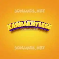 karrakhylese in Orange Toon style - 3D name wallpaper