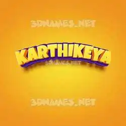 karthikeya in Orange Toon style - 3D name wallpaper