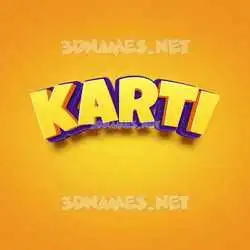 karti in Orange Toon style - 3D name wallpaper