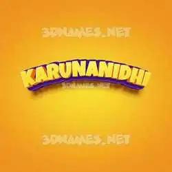karunanidhi in Orange Toon style - 3D name wallpaper