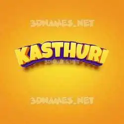 kasthuri in Orange Toon style - 3D name wallpaper