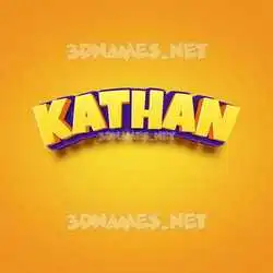 kathan in Orange Toon style - 3D name wallpaper