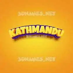 kathmandu in Orange Toon style - 3D name wallpaper