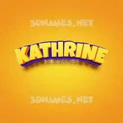 kathrine in Orange Toon style - 3D name wallpaper