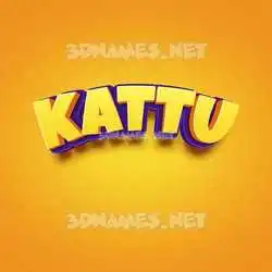 kattu in Orange Toon style - 3D name wallpaper