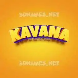 kavana in Orange Toon style - 3D name wallpaper