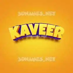 kaveer in Orange Toon style - 3D name wallpaper