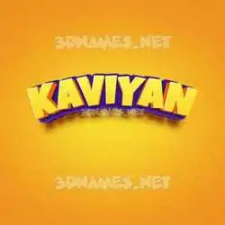 kaviyan in Orange Toon style - 3D name wallpaper