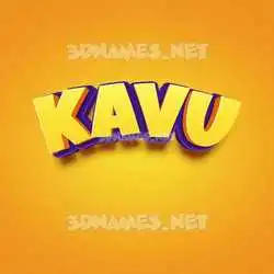 kavu in Orange Toon style - 3D name wallpaper