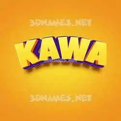 kawa in Orange Toon style - 3D name wallpaper