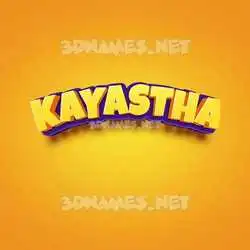 kayastha in Orange Toon style - 3D name wallpaper