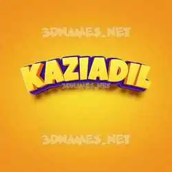 kaziadil in Orange Toon style - 3D name wallpaper