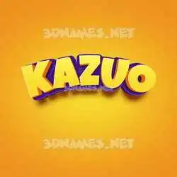 kazuo in Orange Toon style - 3D name wallpaper