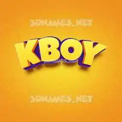 kboy in Orange Toon style - 3D name wallpaper