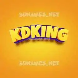 kdking in Orange Toon style - 3D name wallpaper